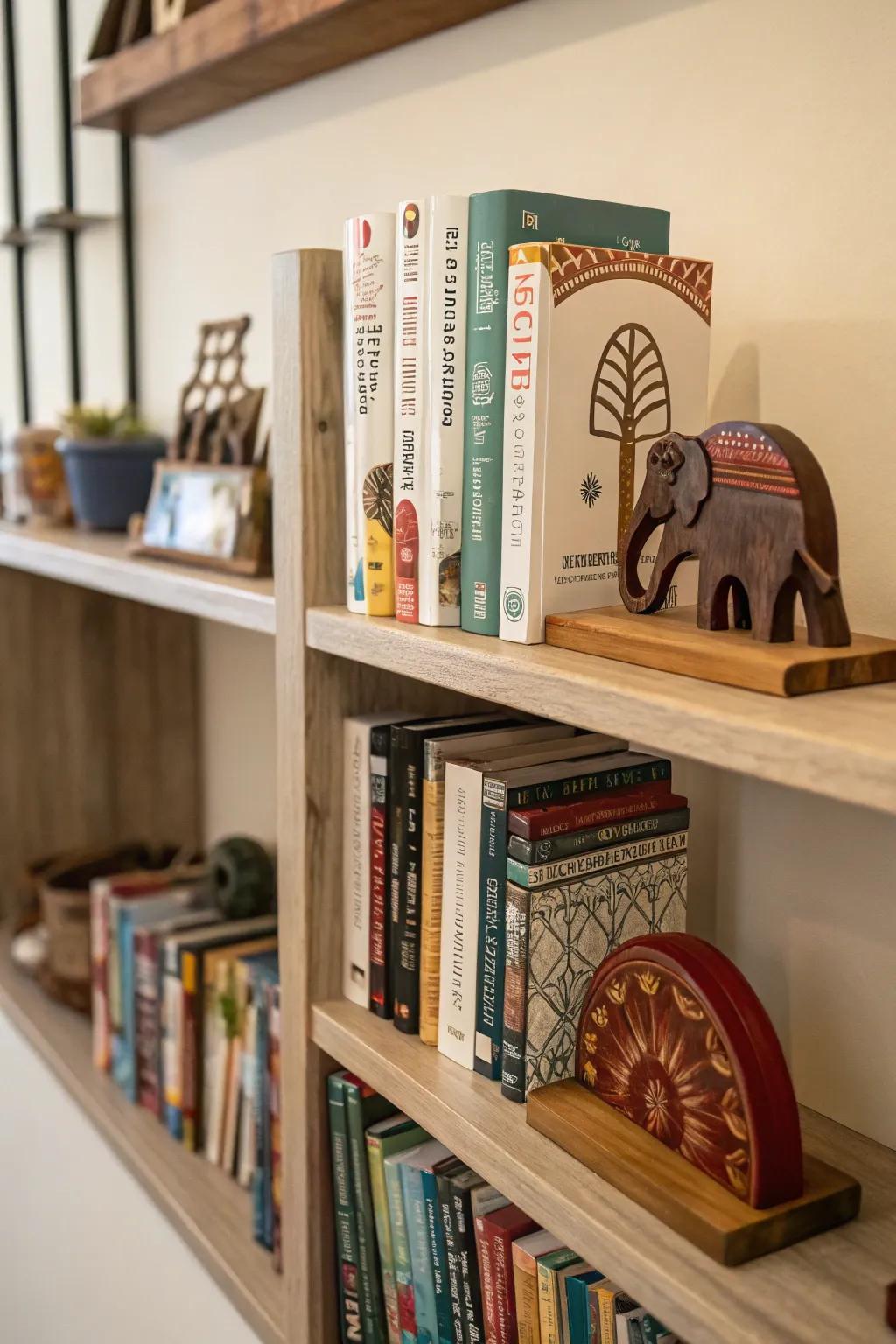 Artistic bookends offer both style and function.