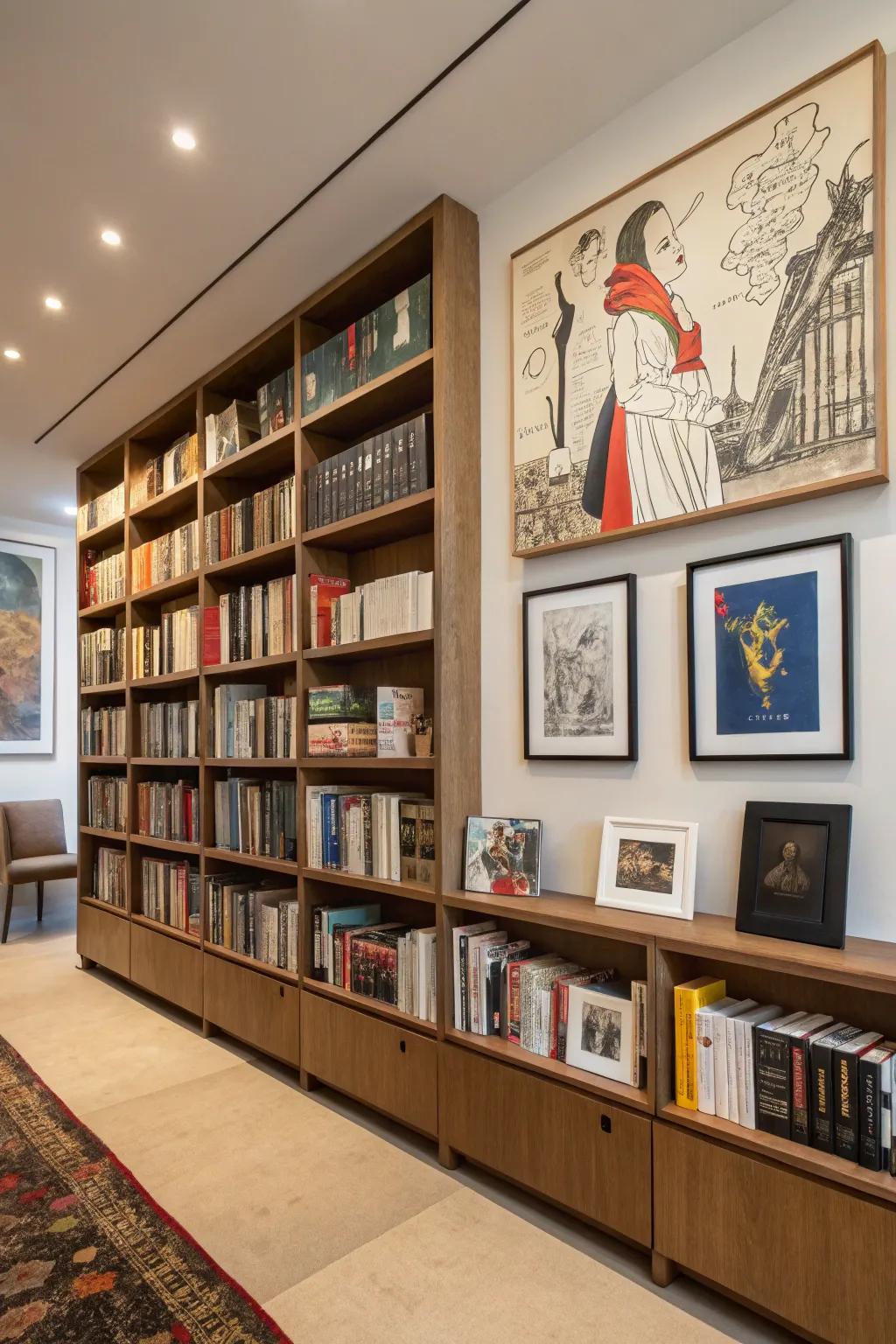 Artistic showcases contribute a creative flair.