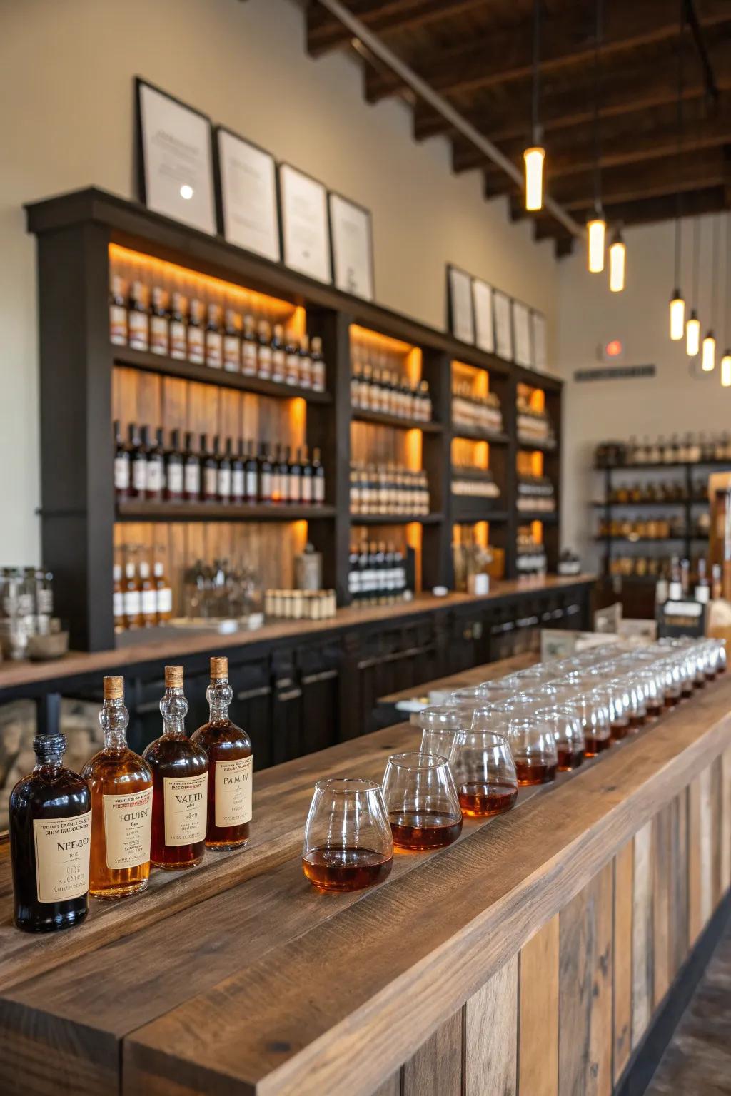 An open tasting area enhances your bourbon sharing experience.