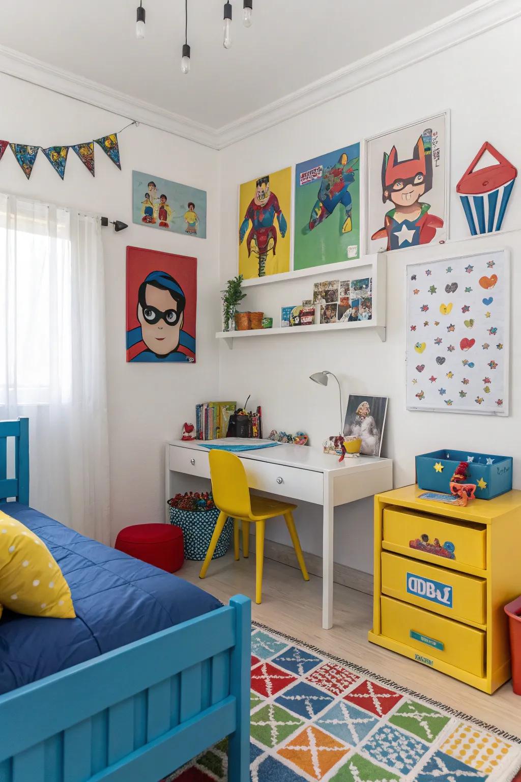 Bright and airy with colorful accents.