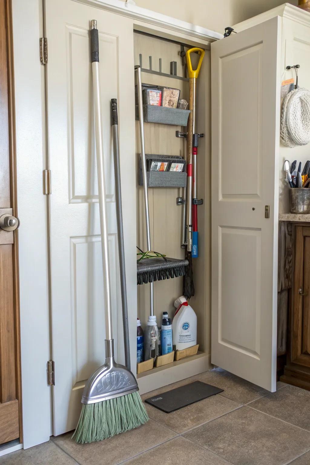 A magnetic strip keeps small metal things in sight and organized.