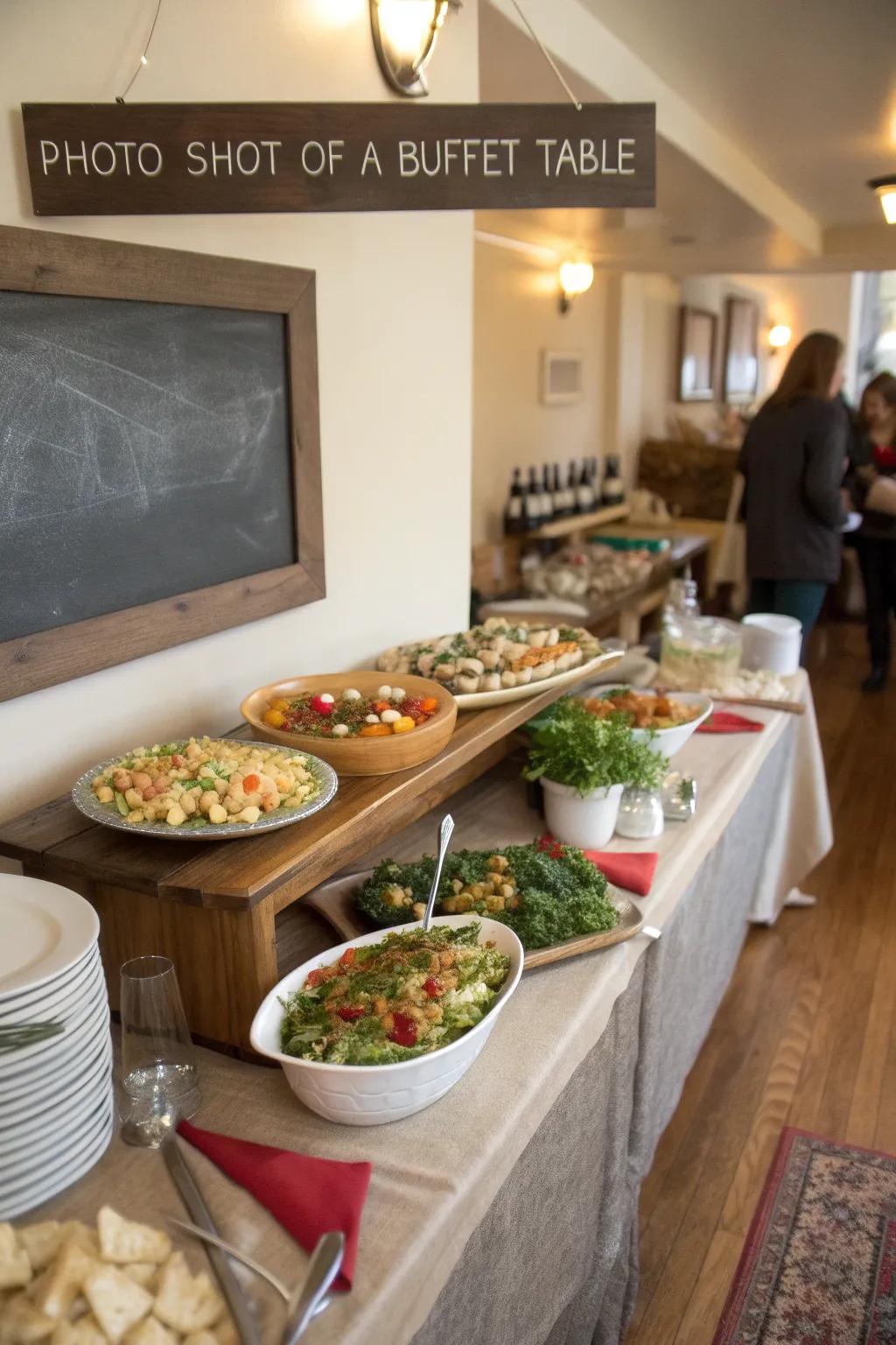 Slate cloths add a distinctive and practical aspect to any buffet.