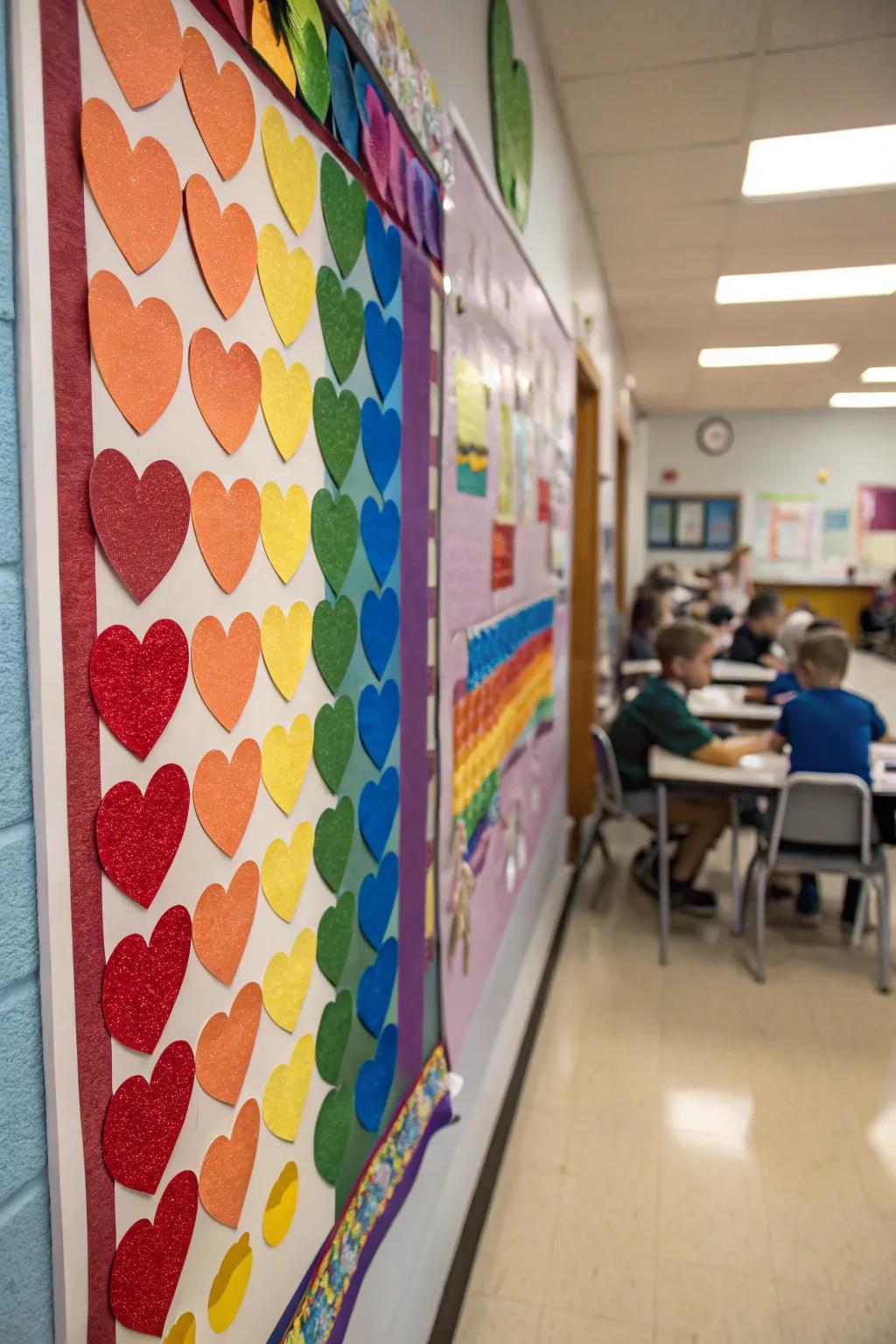 A spectrum of hearts honoring variety and affection.