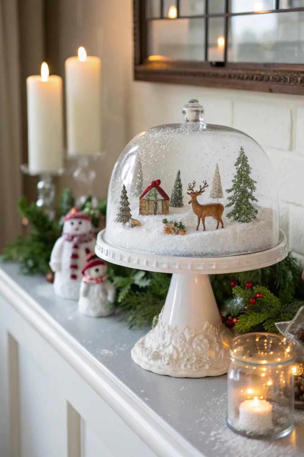 Develop your custom winter wonderland by creating a self-made snow globe.