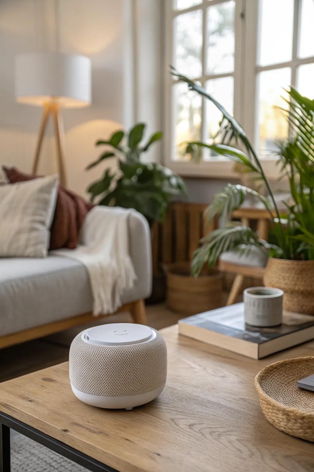 A room enriched by the soothing sounds of nature.