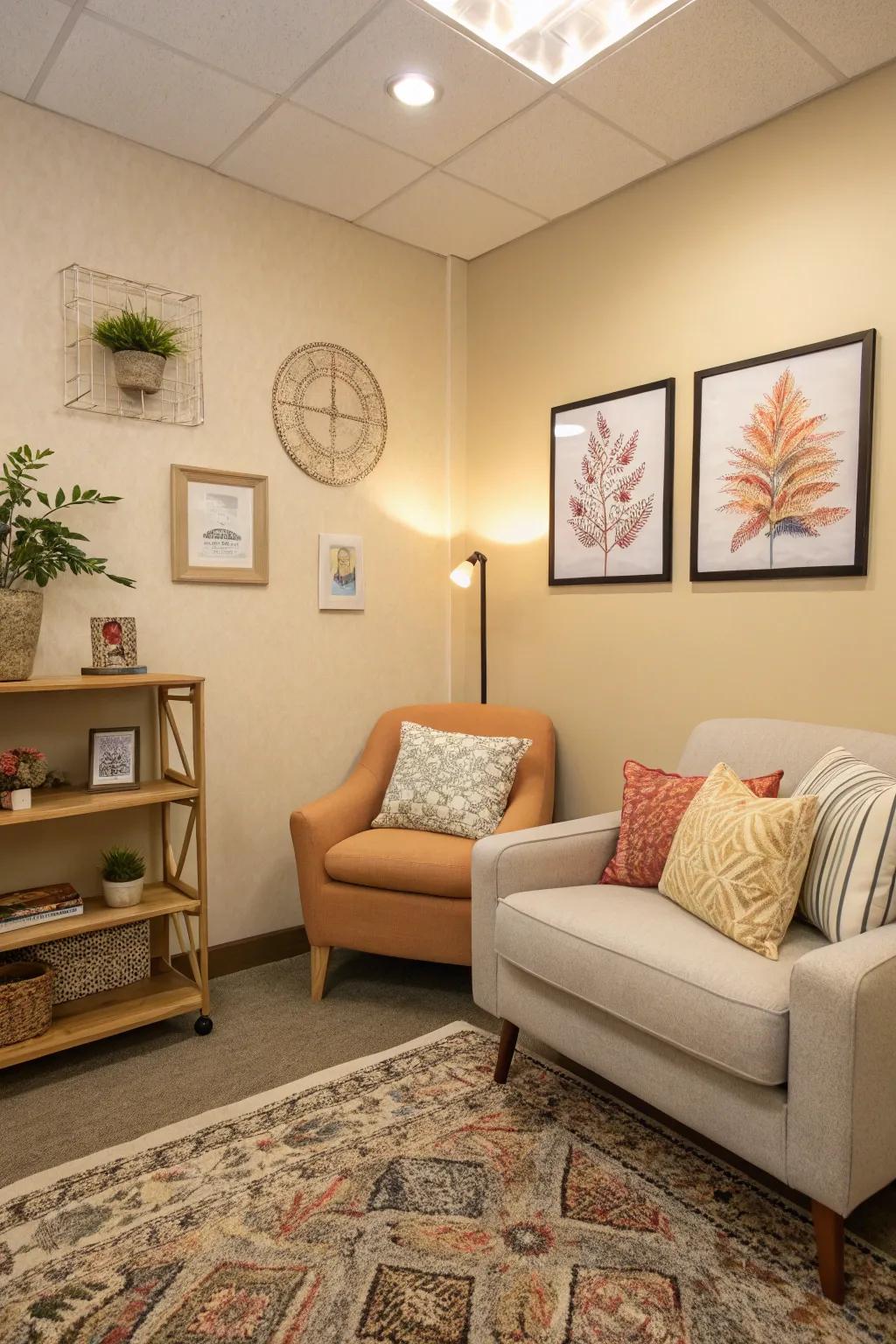 Color highlights give energy to the decor.