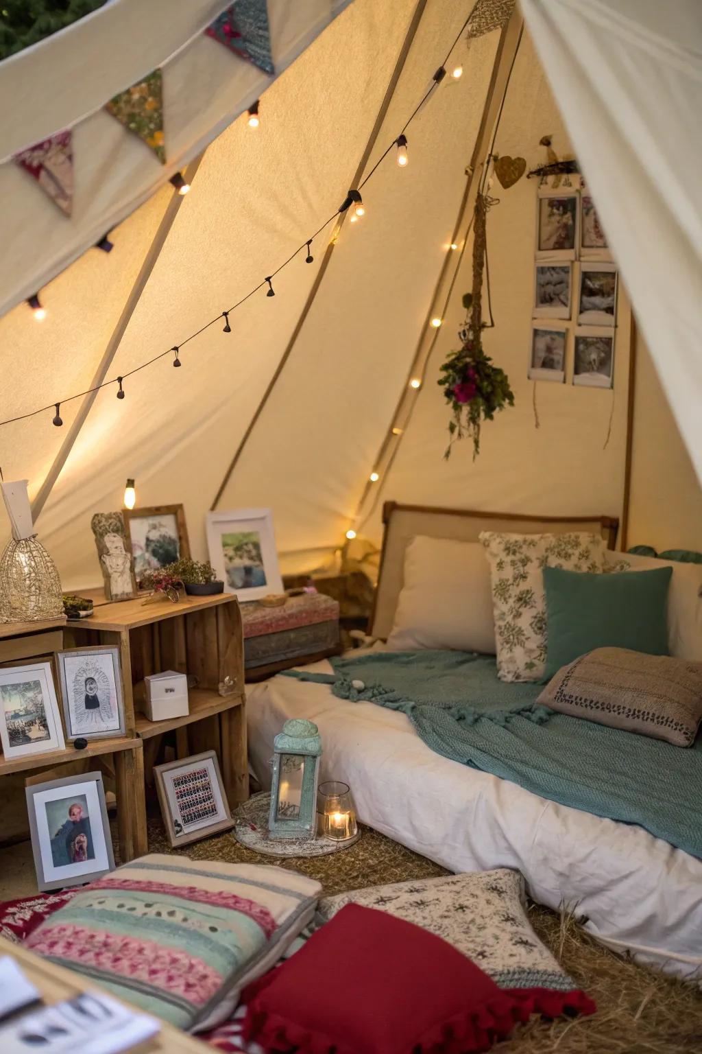 Append an individual nuance to your tent via décor items.