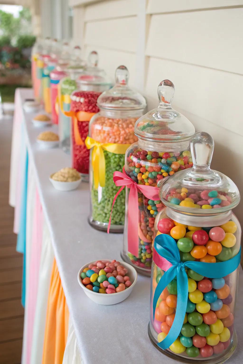 Strings can effortlessly unify your dessert arrangement's theme.