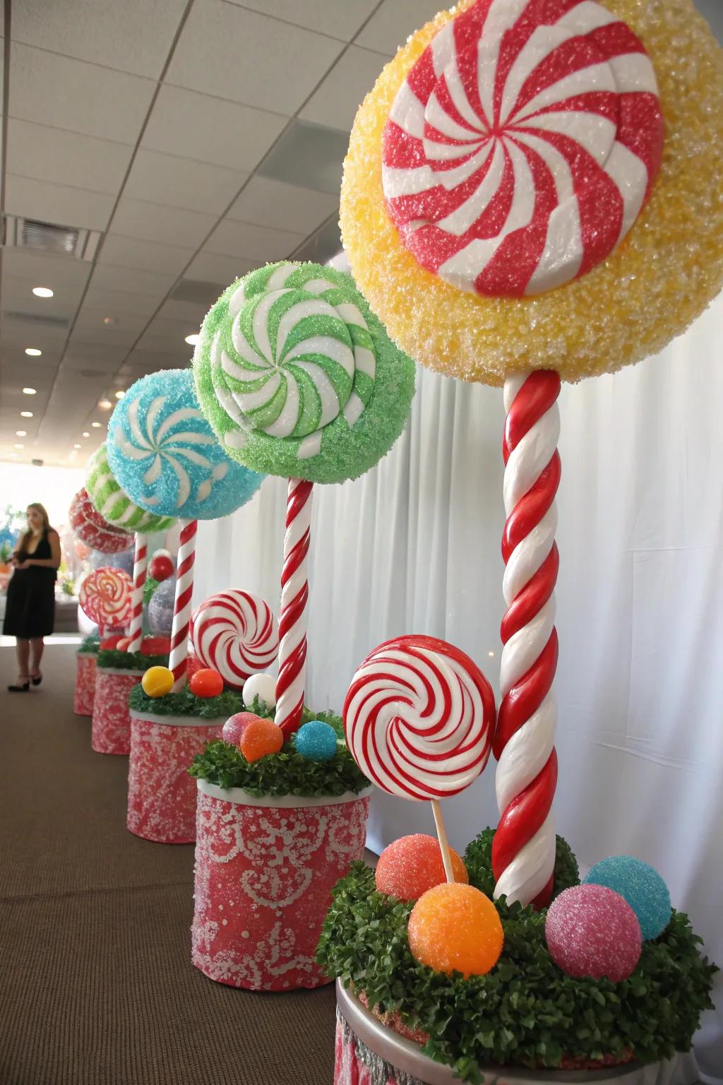 Giant candy props create eye-catching photo opportunities