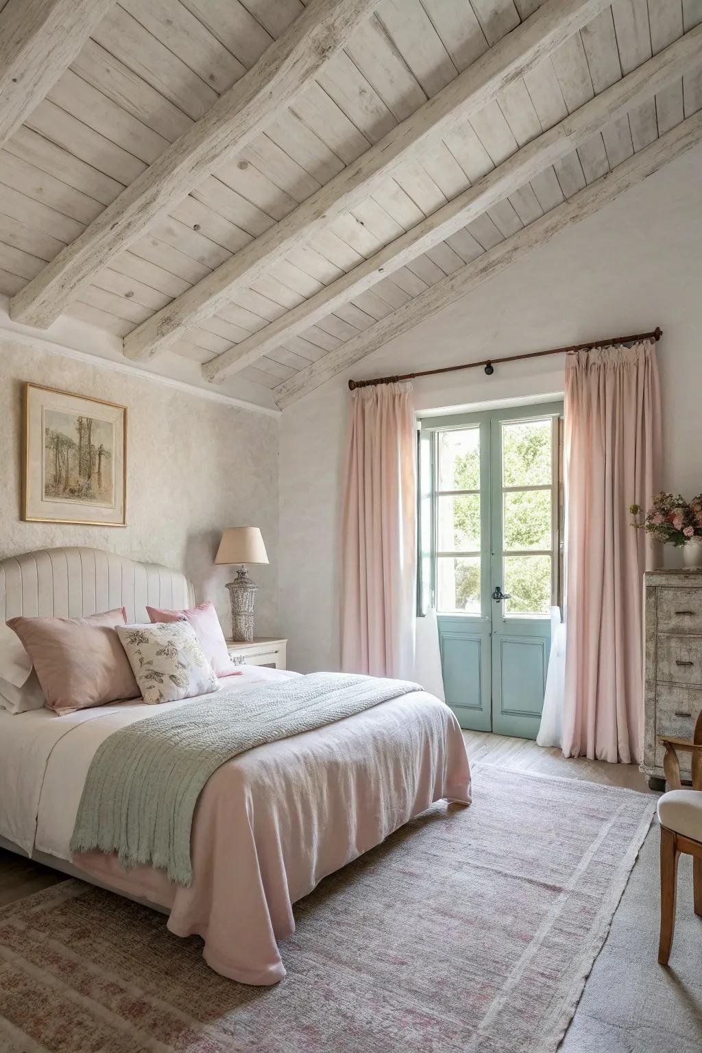 Limewash adds a soft, textured finish to ceilings.
