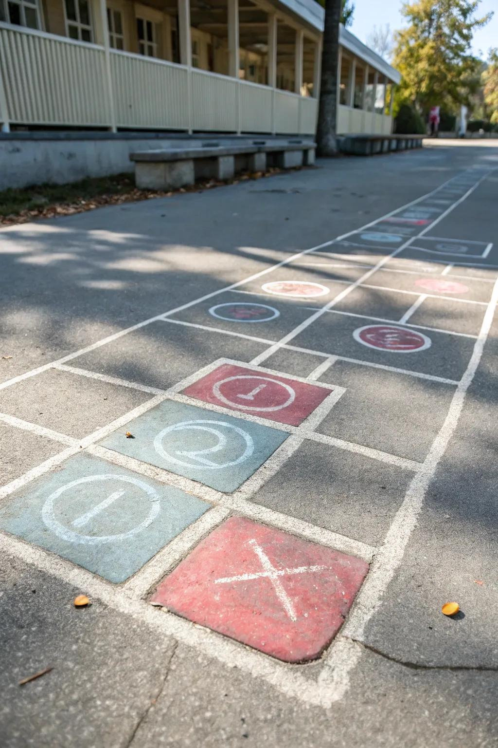 Step into the Chromatic Task: Test your agility with this chic and playful chalk obstacle course. 🌈✨