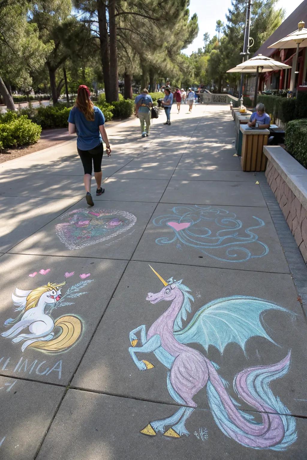 Delightful fairytale characters come to life with chalk.