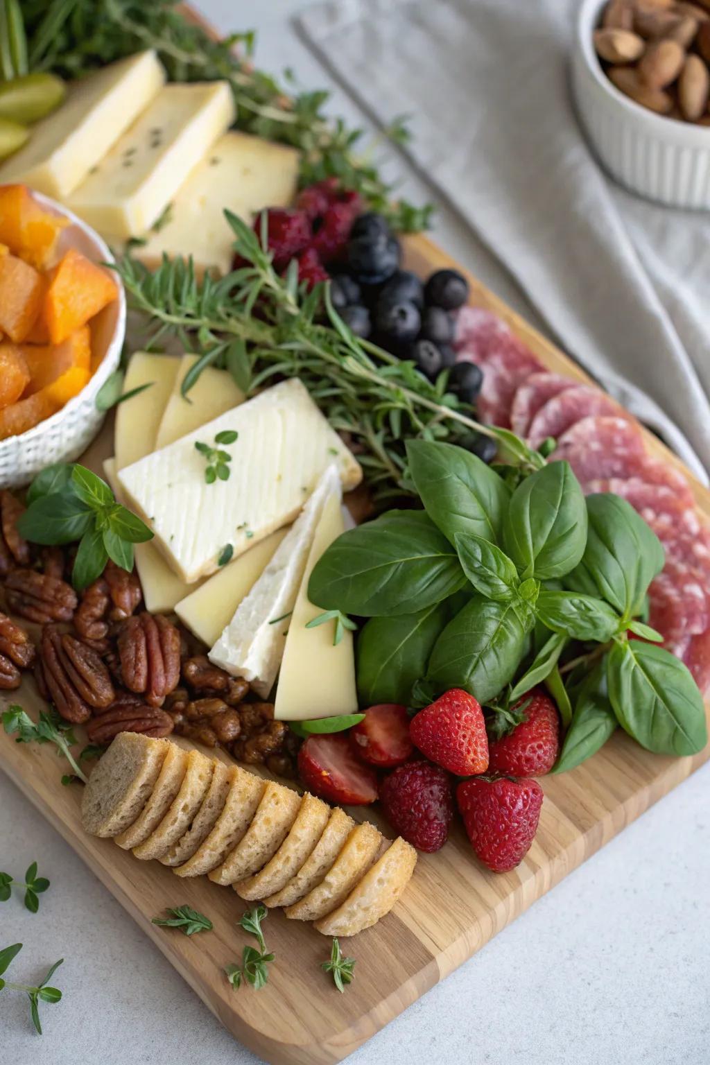 Botanical fragrance for a stimulating charcuterie arrangement.