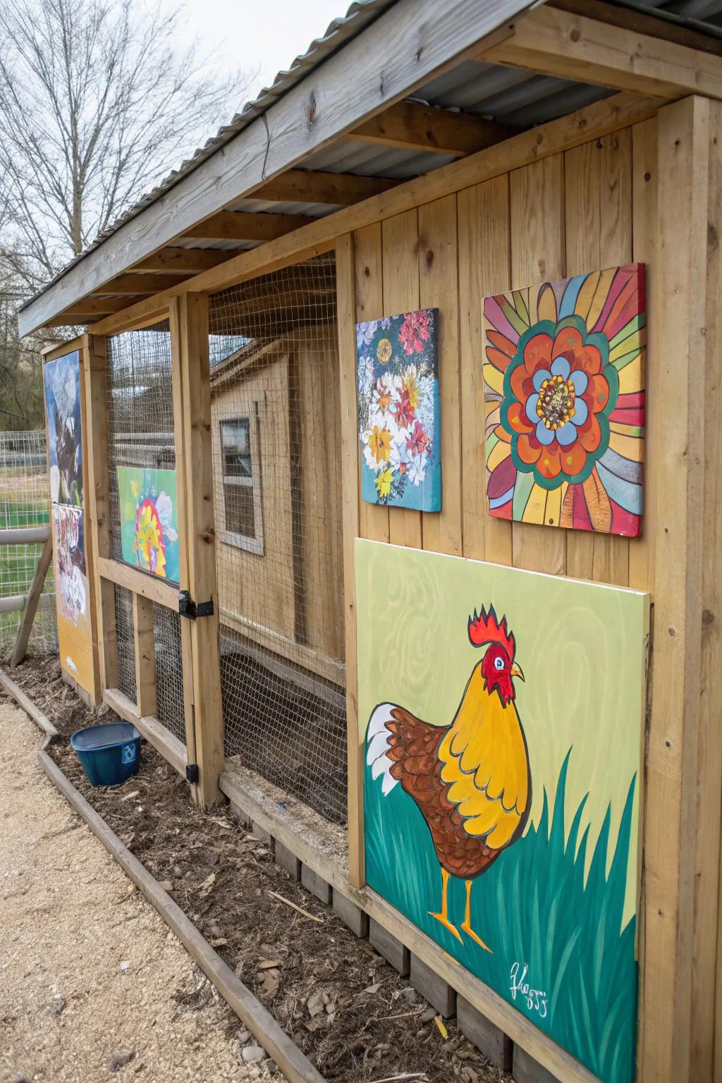 Artwork incorporates personality and character to your chicken coop.