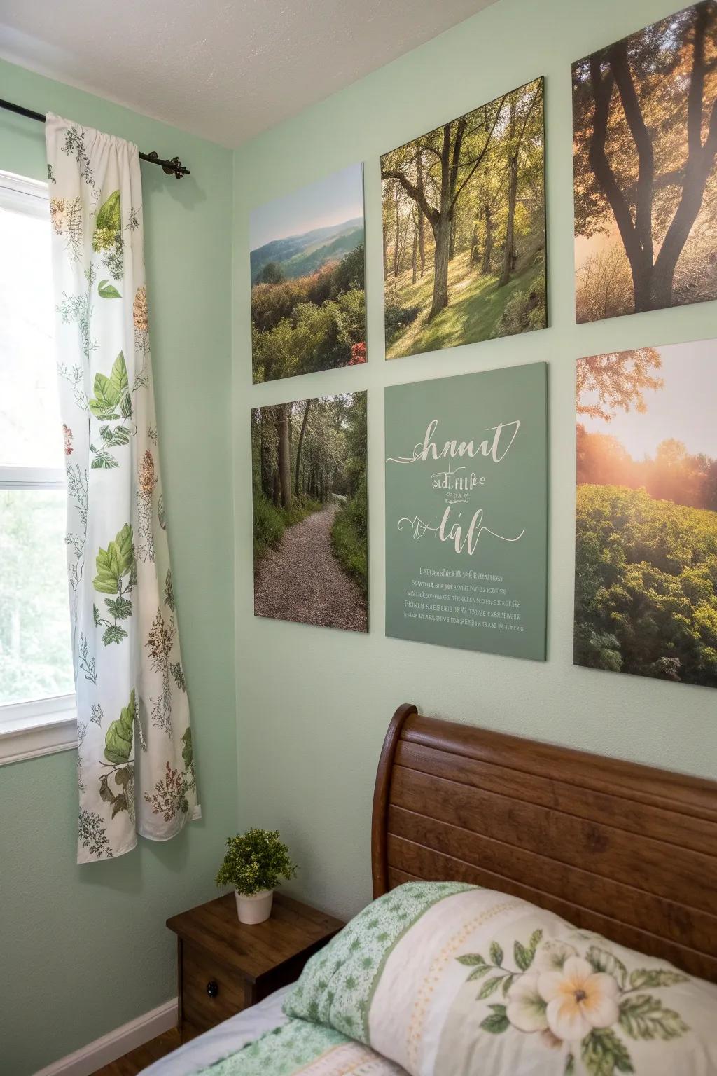 Scripture intertwined with natural beauty provides a harmonious home vibe.