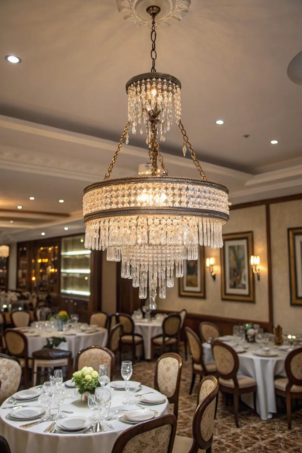 Clear prisms: bestowing an air of antique radiance upon chandeliers.