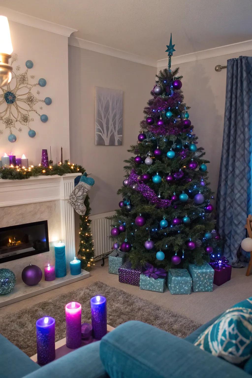 Unexpected shades give a modern twist to classic Christmas decor.