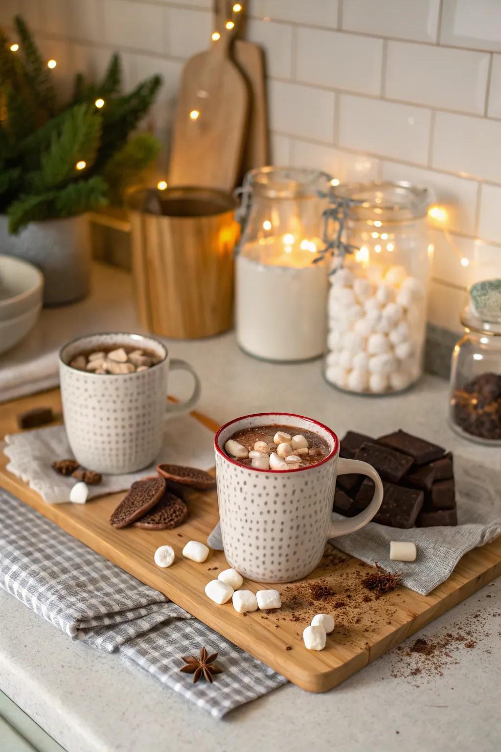 Warm up with a hot chocolate station.