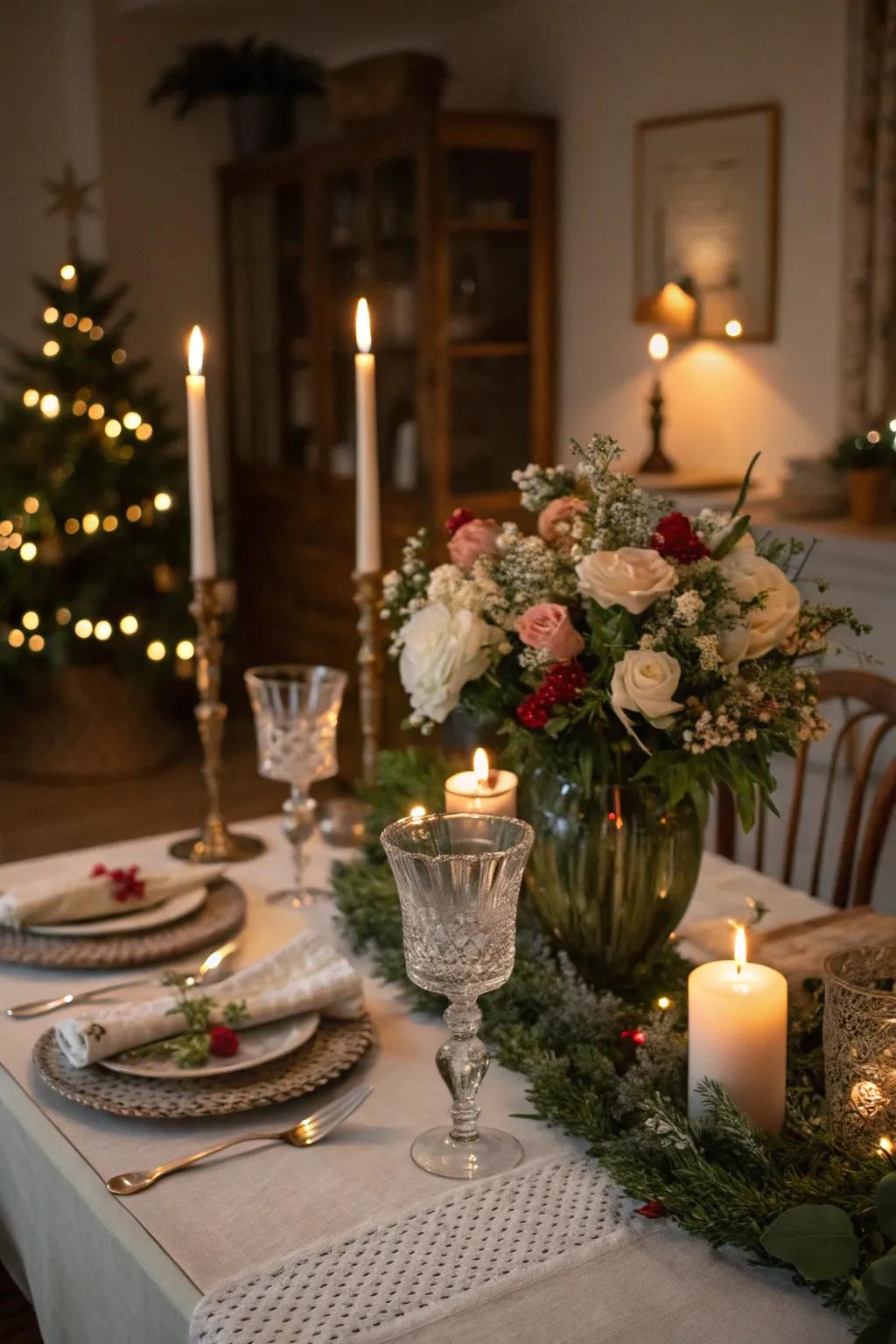 Heirloom glasswork imparts elegance and a nostalgic element to the table.