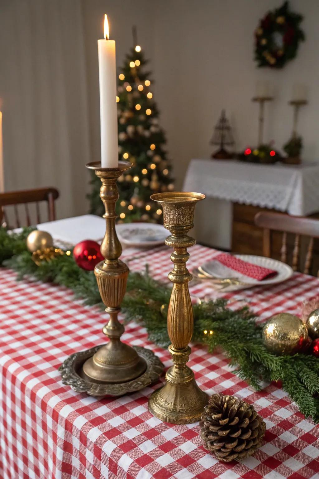 Antique brass adds a touch of elegance and warmth.