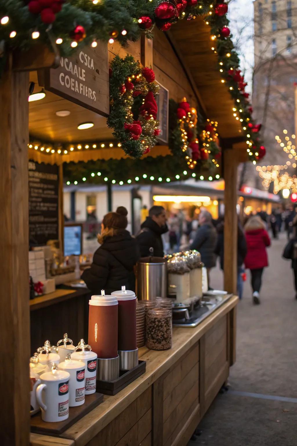 A hot chocolate depot extends warmth and cordiality.