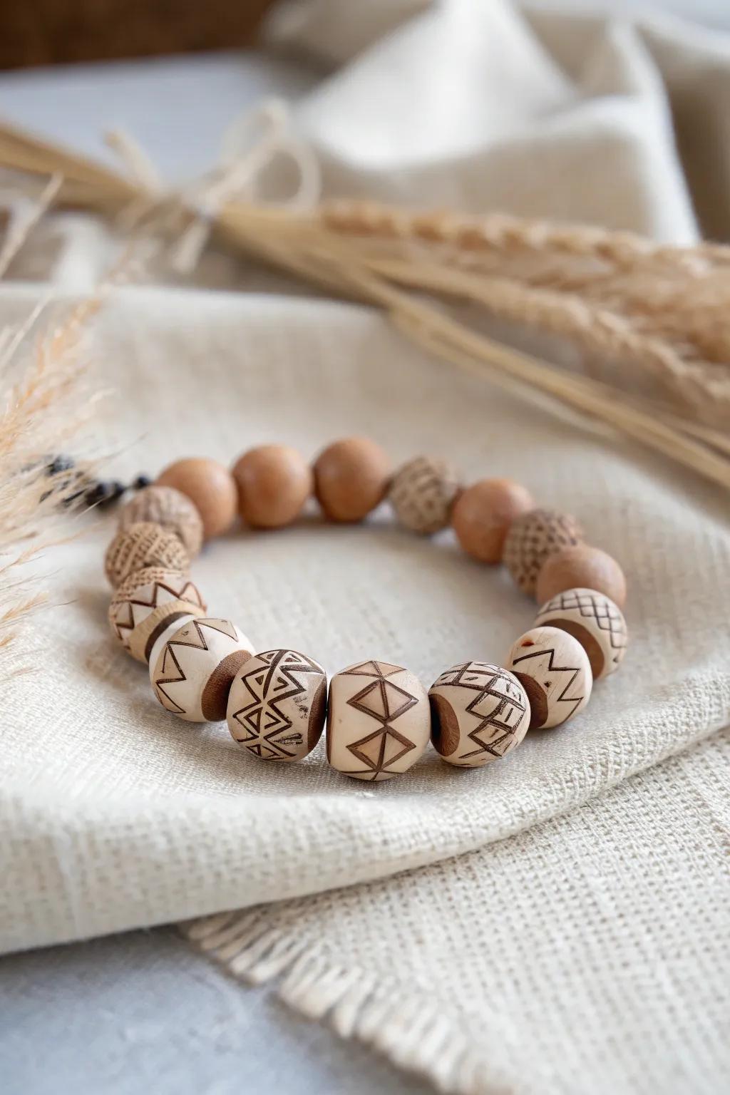 Embrace modern class with symmetrical compositions in clay bead bracelets. Perfect for the minimalist with a boho flair.