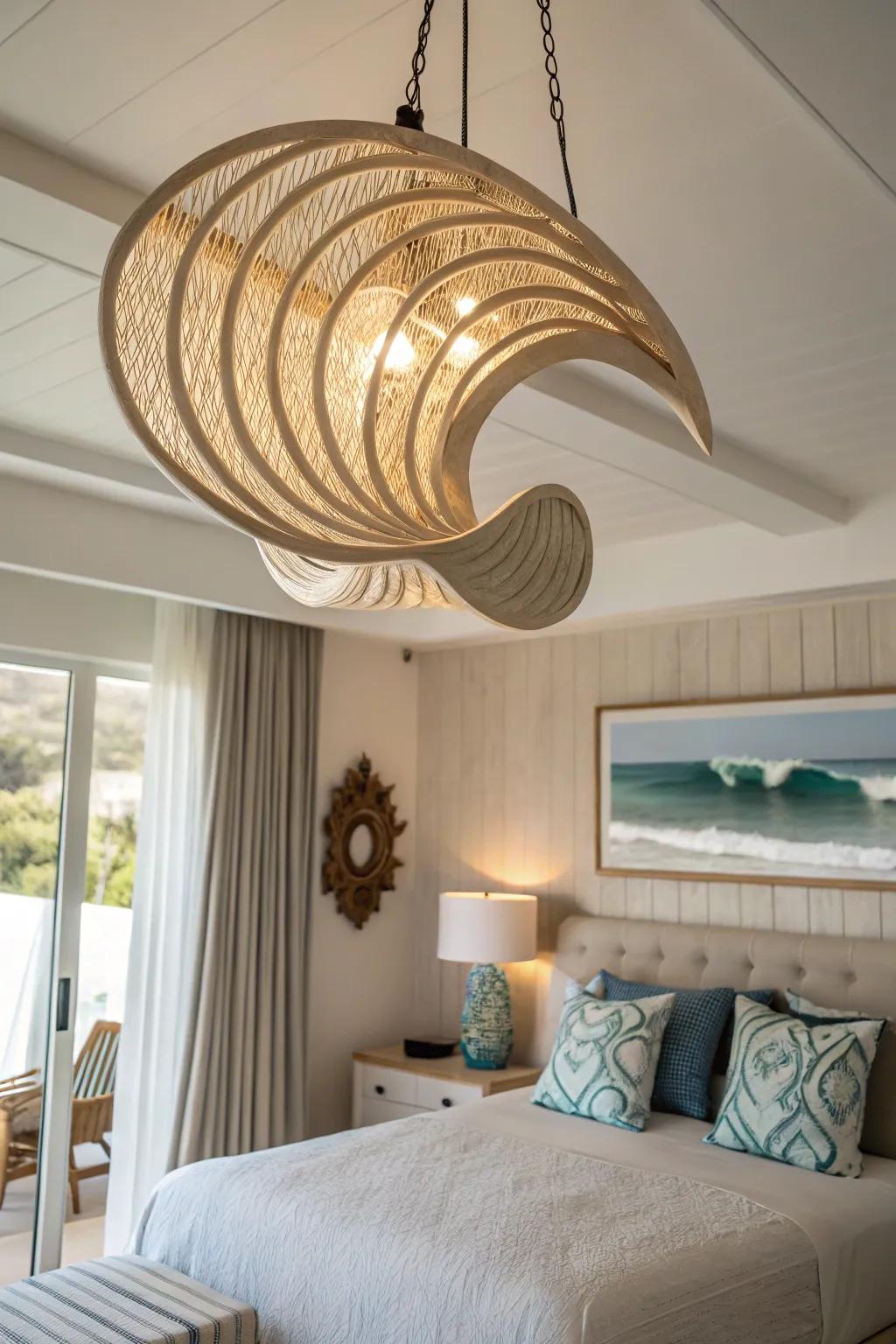 Wave-themed designs infuse a vibrant nuance into your coastal decor.