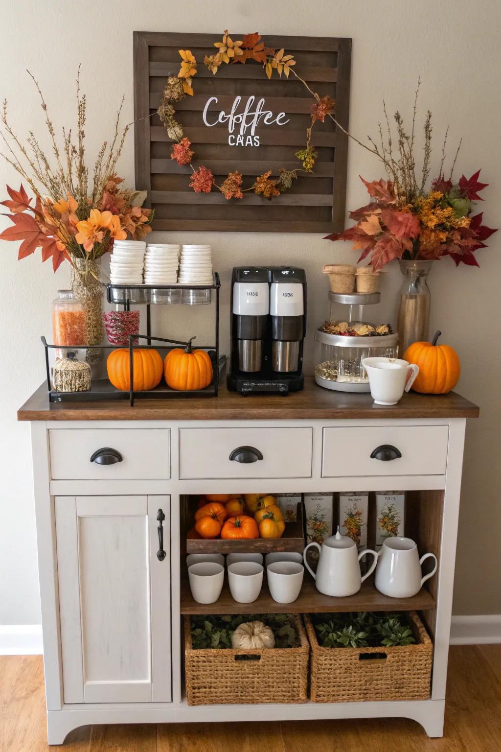 Seasonal d&eacute;cor ensuring the coffee bar is eternally lively and engaging.
