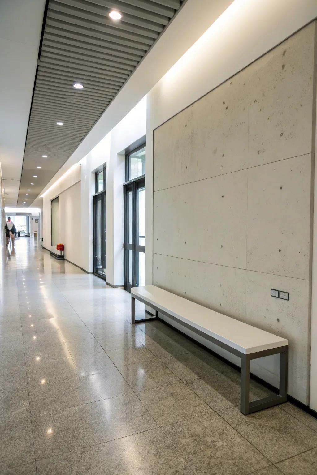 A wall-mounted bench that saves space and adds flair.