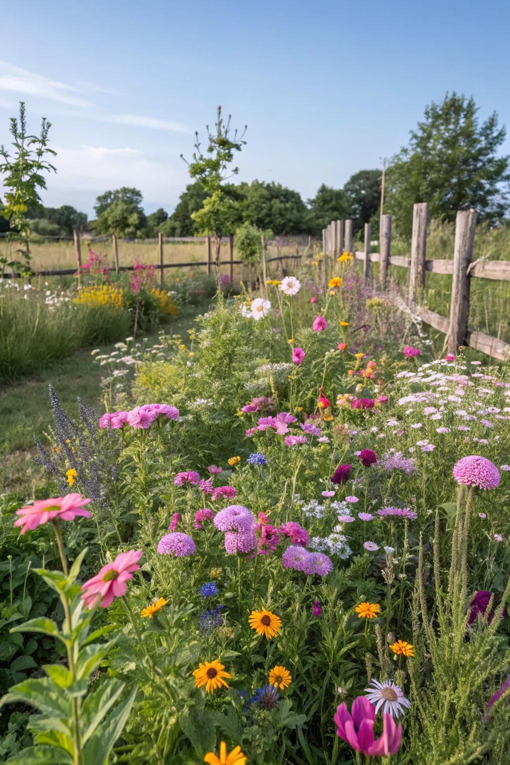 A wildflower pasture bringing untamed beauty to the garden.