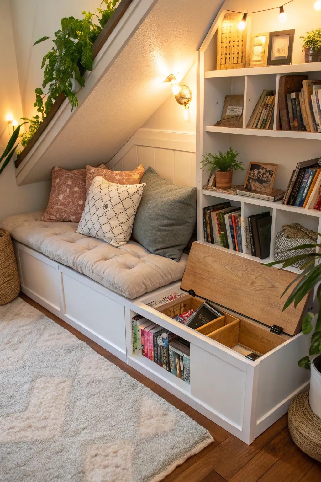 Seating solutions with storage capability helps maintain a tidy and organized space.
