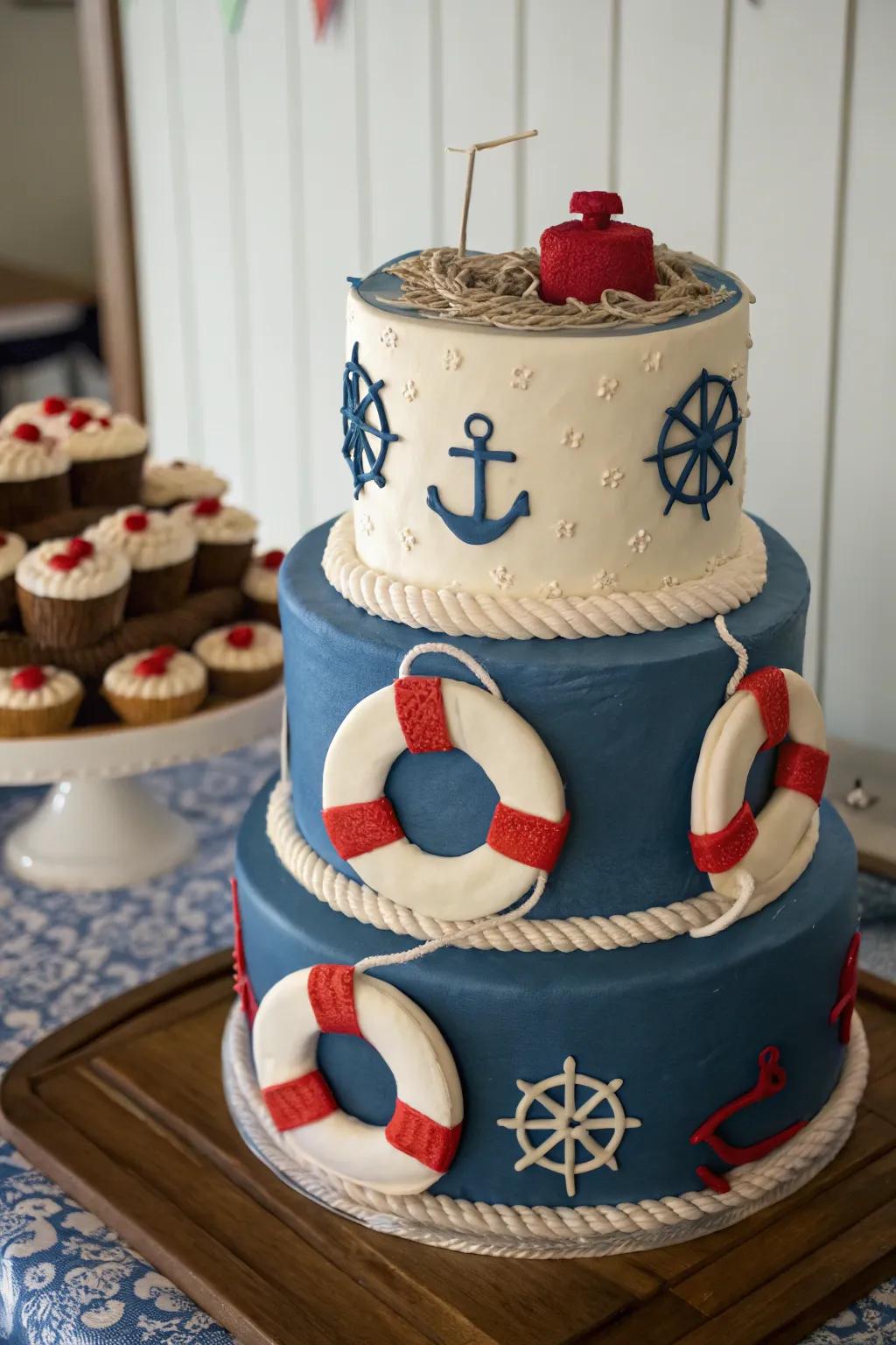 Candy rescue rings append an authentic maritime accent.