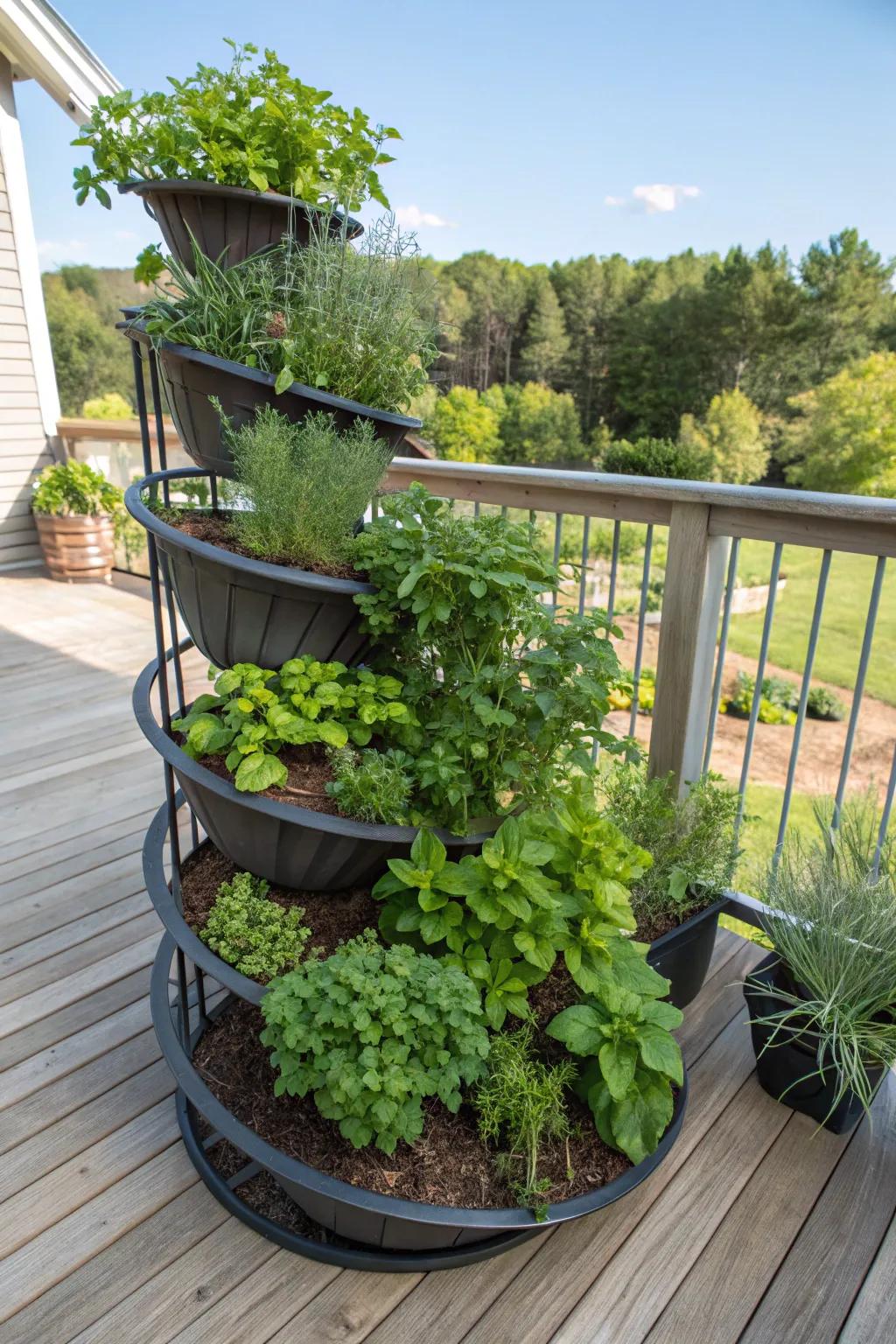 Add dimension with an imaginative herb helix.