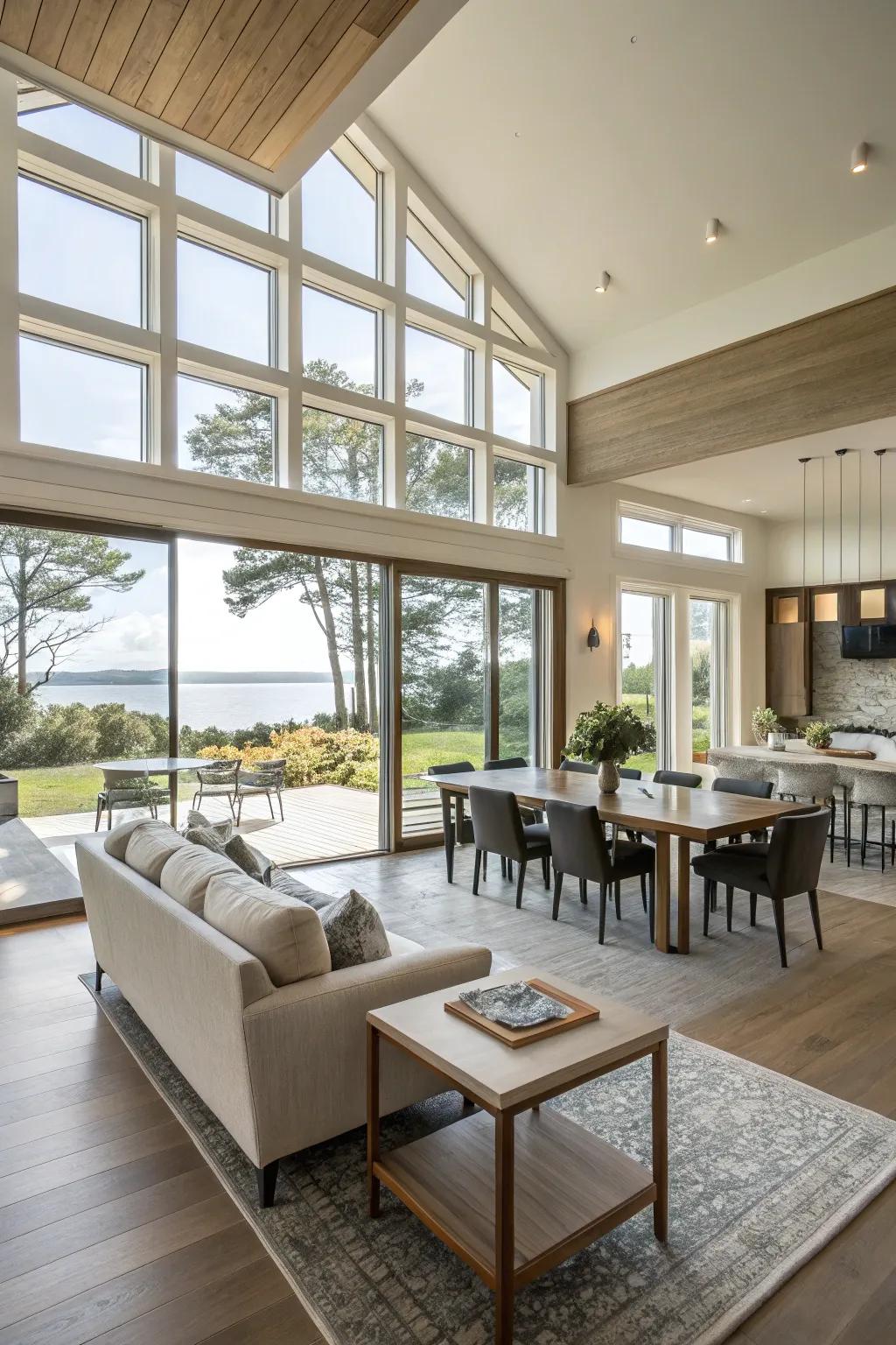 Open spaces maximize light and establish a smooth flow.