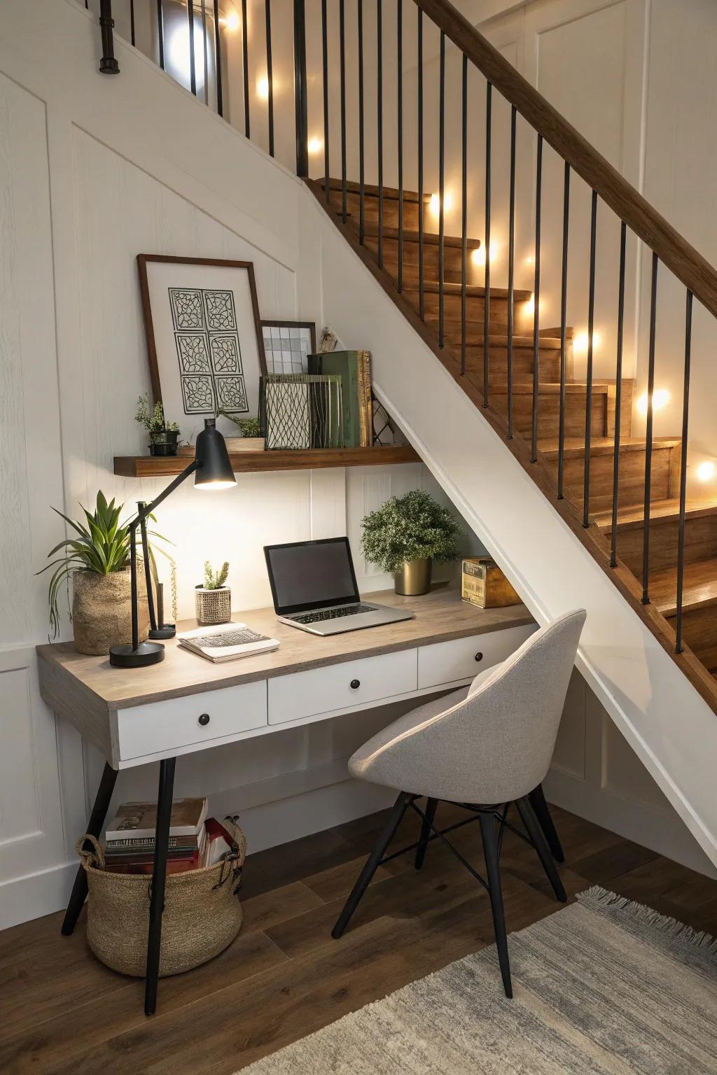A specialized workspace can be crafted in tight spaces.