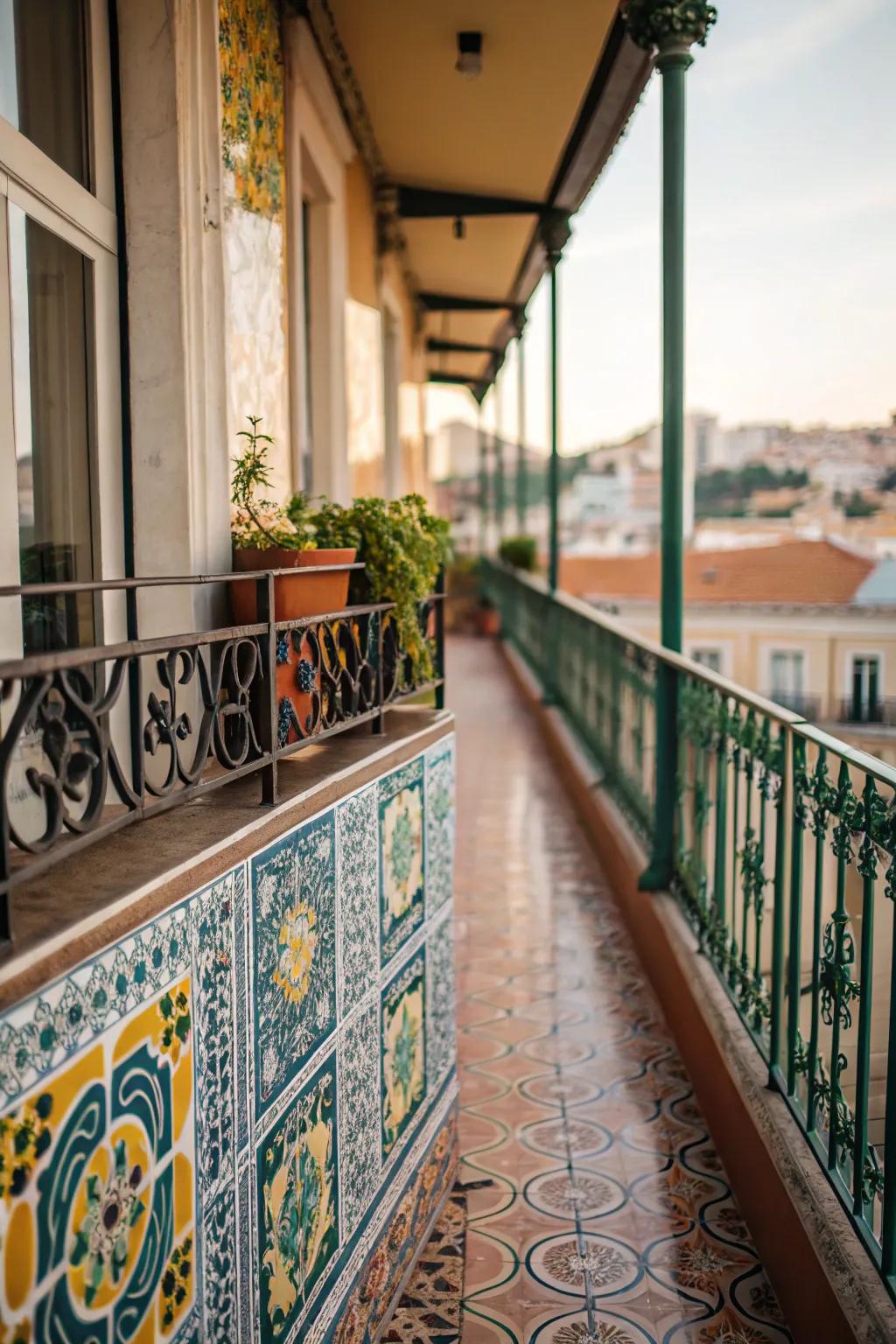 Infusion of color and individuality through patterned tiles.