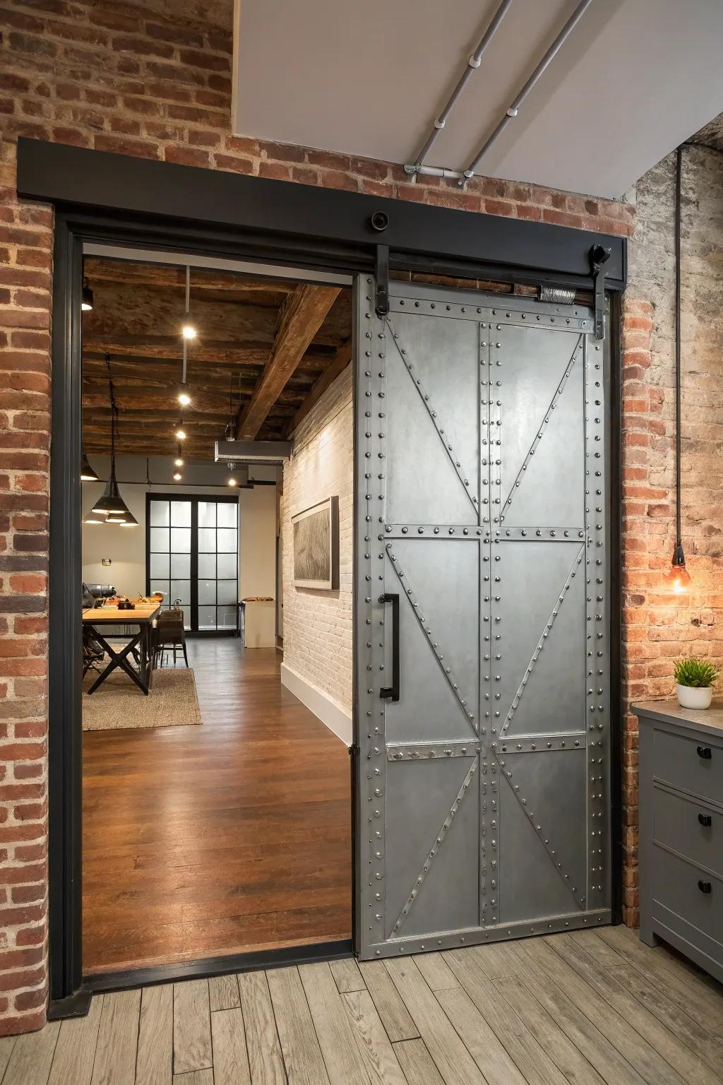 Urban chic with urban metal panels.