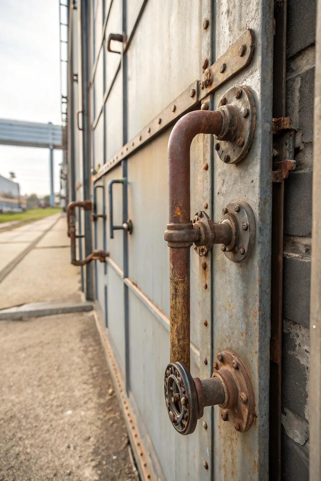 Plumbing rods for an industrial chic aesthetic.
