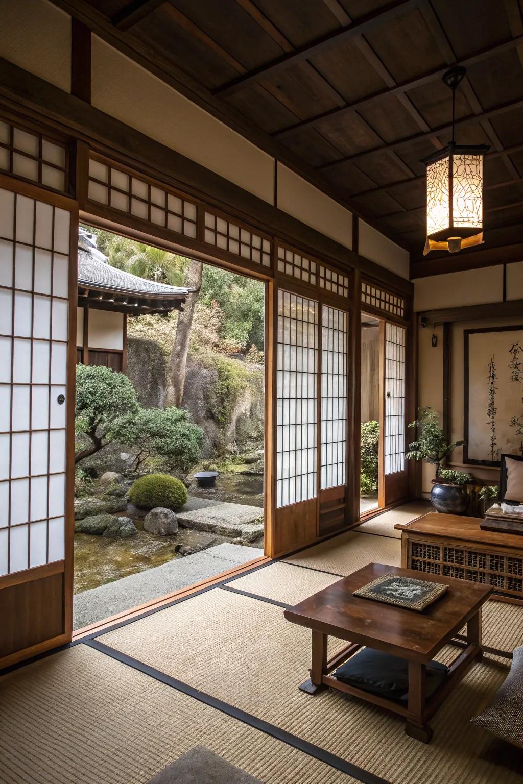 Infuse calmness with shoji separators.