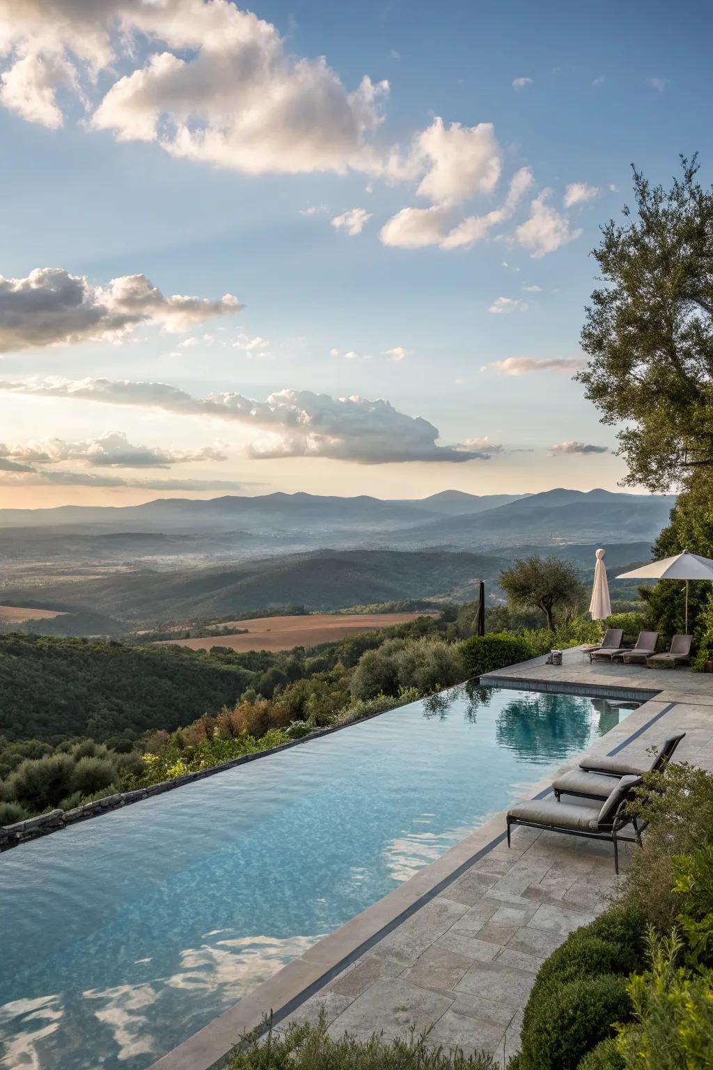 An infinity pool boasting spectacular views.