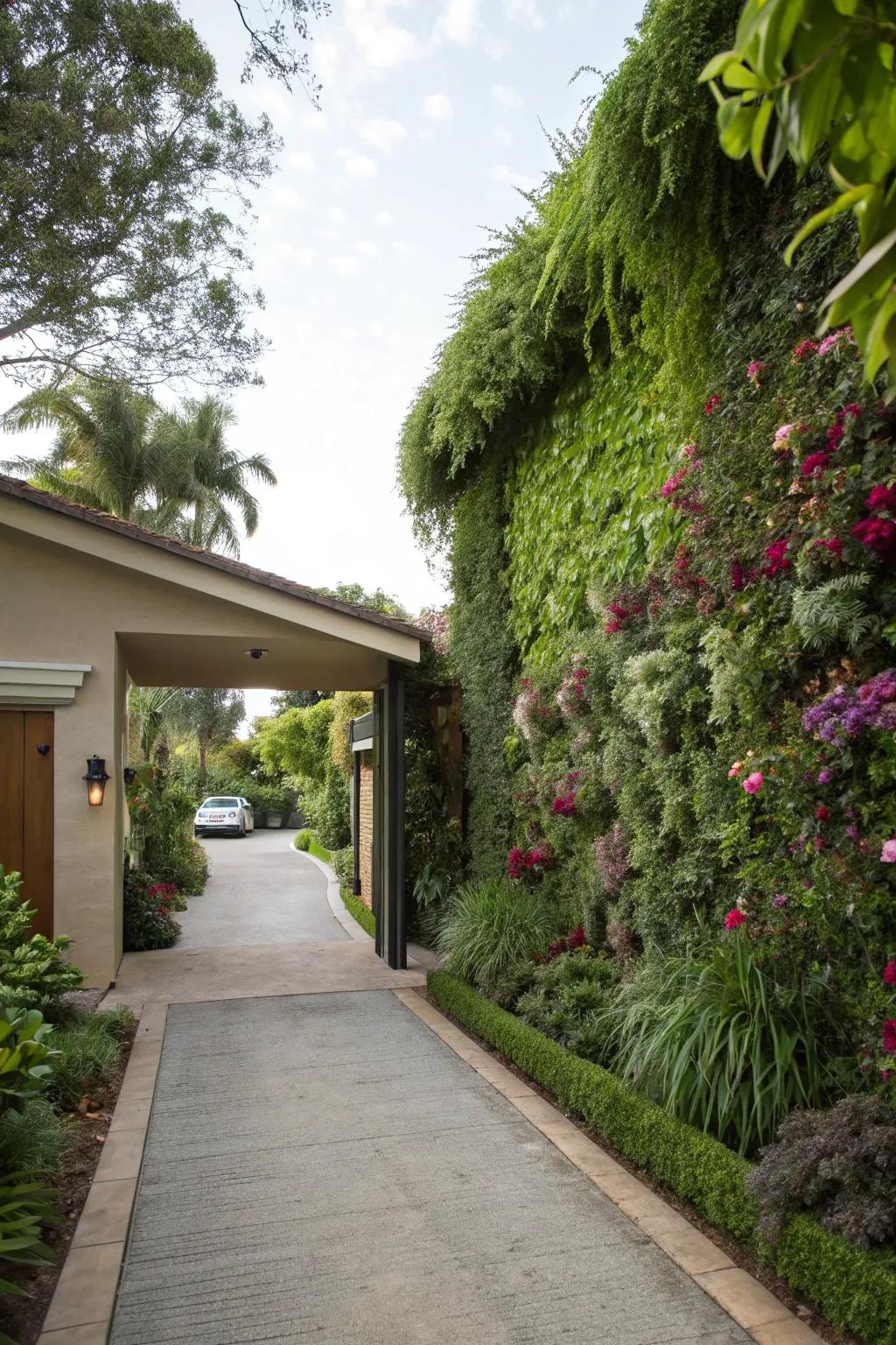 Standing gardens add dimension with lavish greenery.