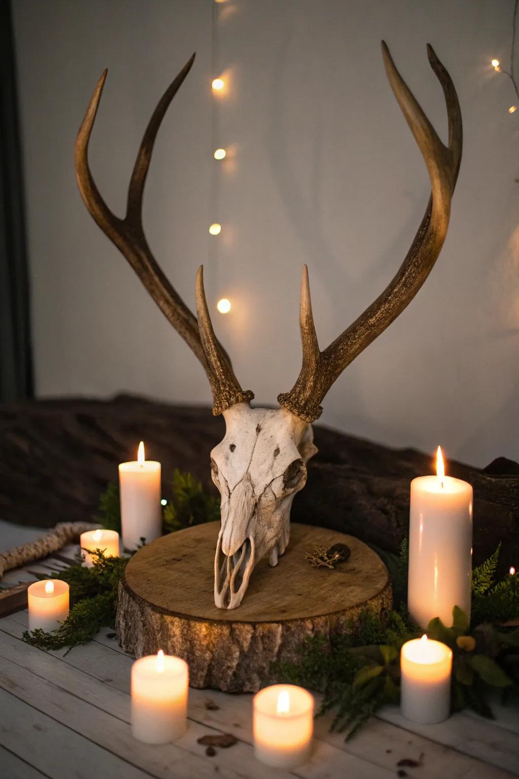 Establish a serene sentiment via candlelit aesthetic.