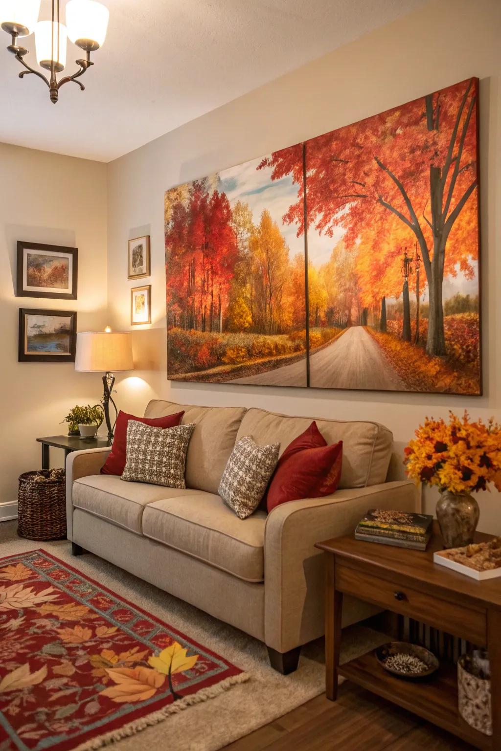 Seasonal art is an easy way to bring fall vibes into your living space.