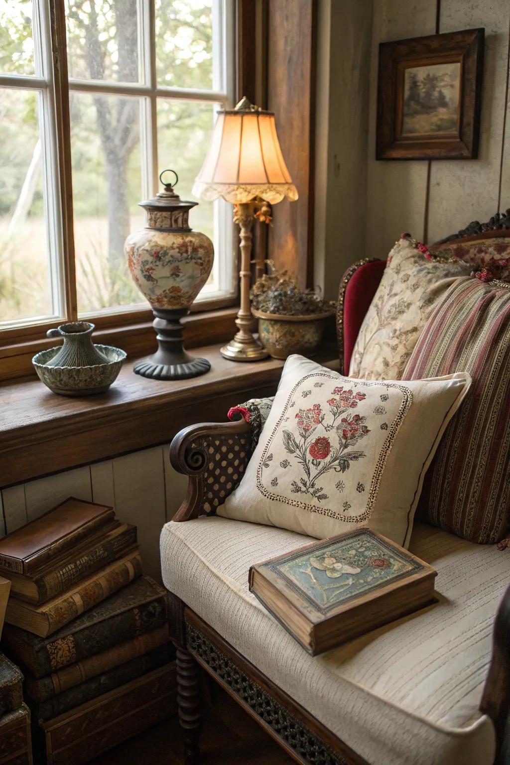Vintage-style pillows: adding a touch of nostalgic charm to your home.