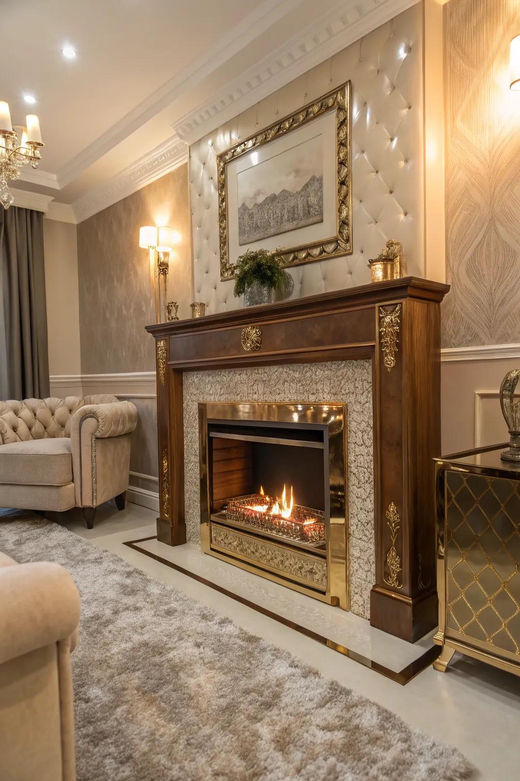 Present a hint of luxury through polished accents surrounding your hearth.