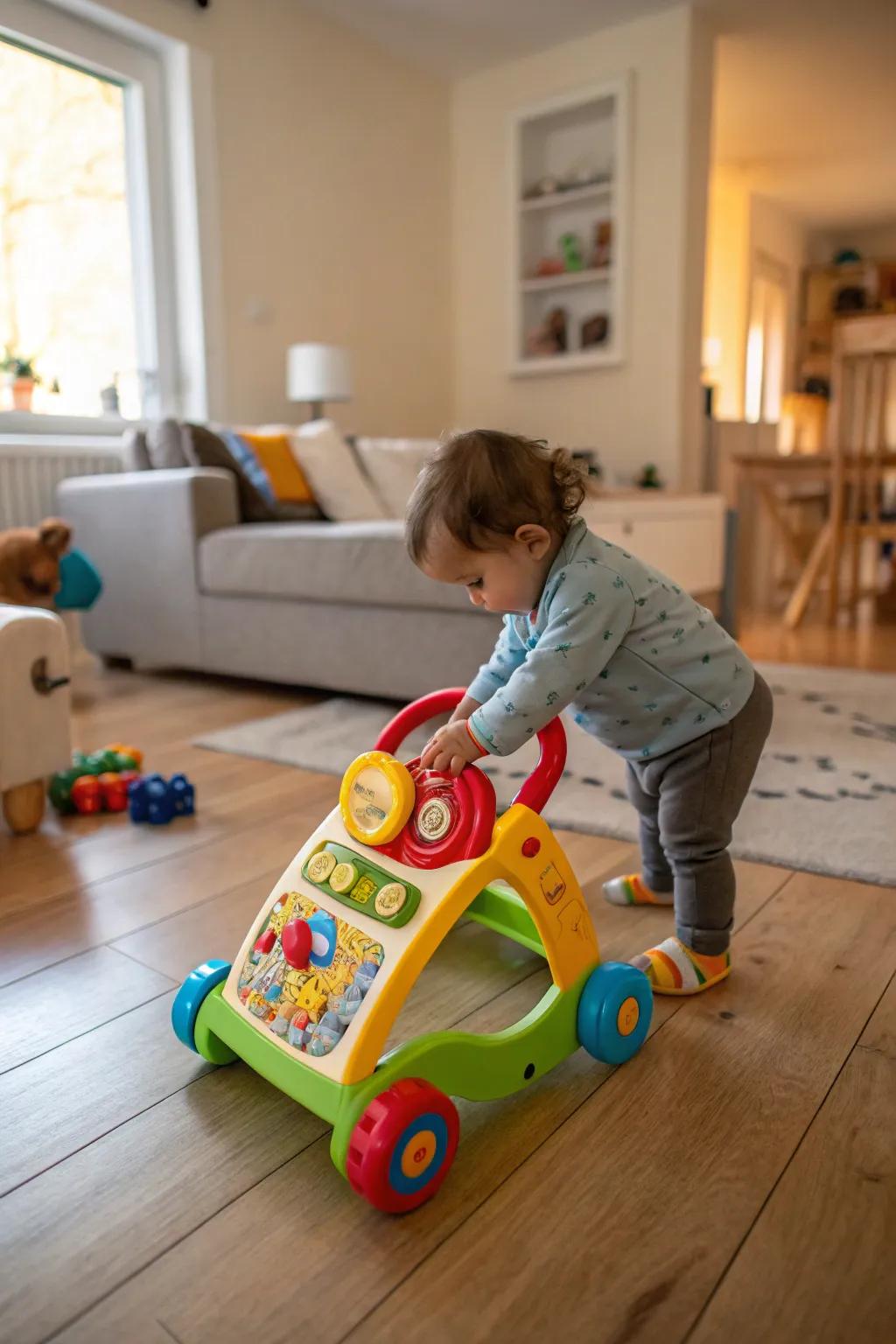 Take a step into excitement with a reliable push-along walker.