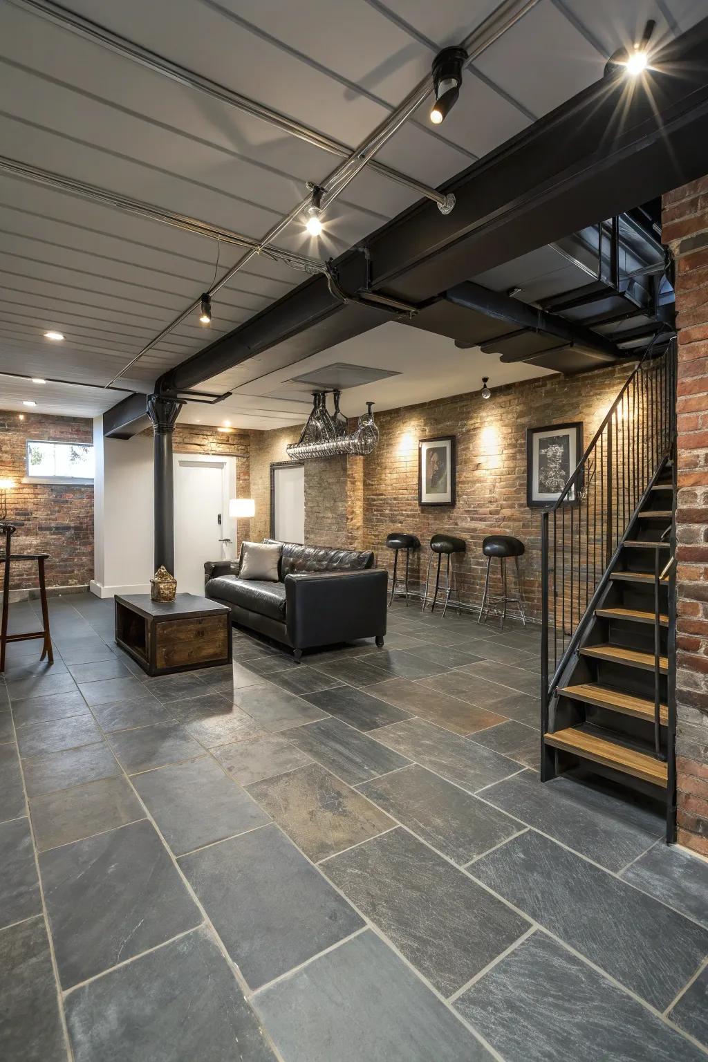 Rock boards offer a sleek and modern base for your basement.