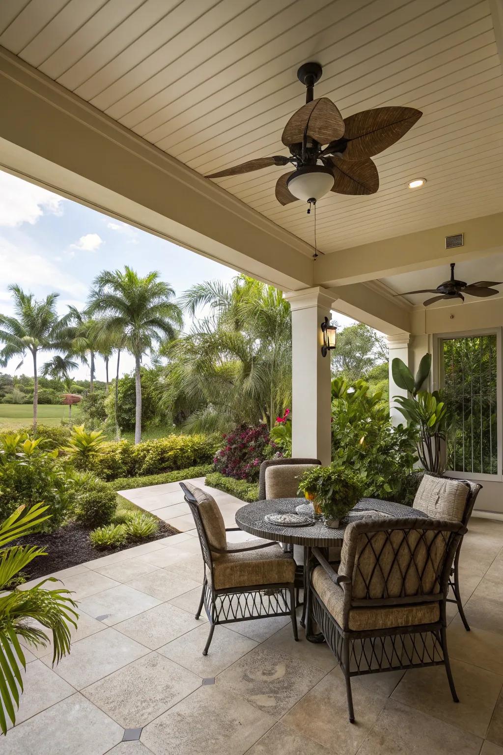 Stay cool and stylish with a ceiling fan.