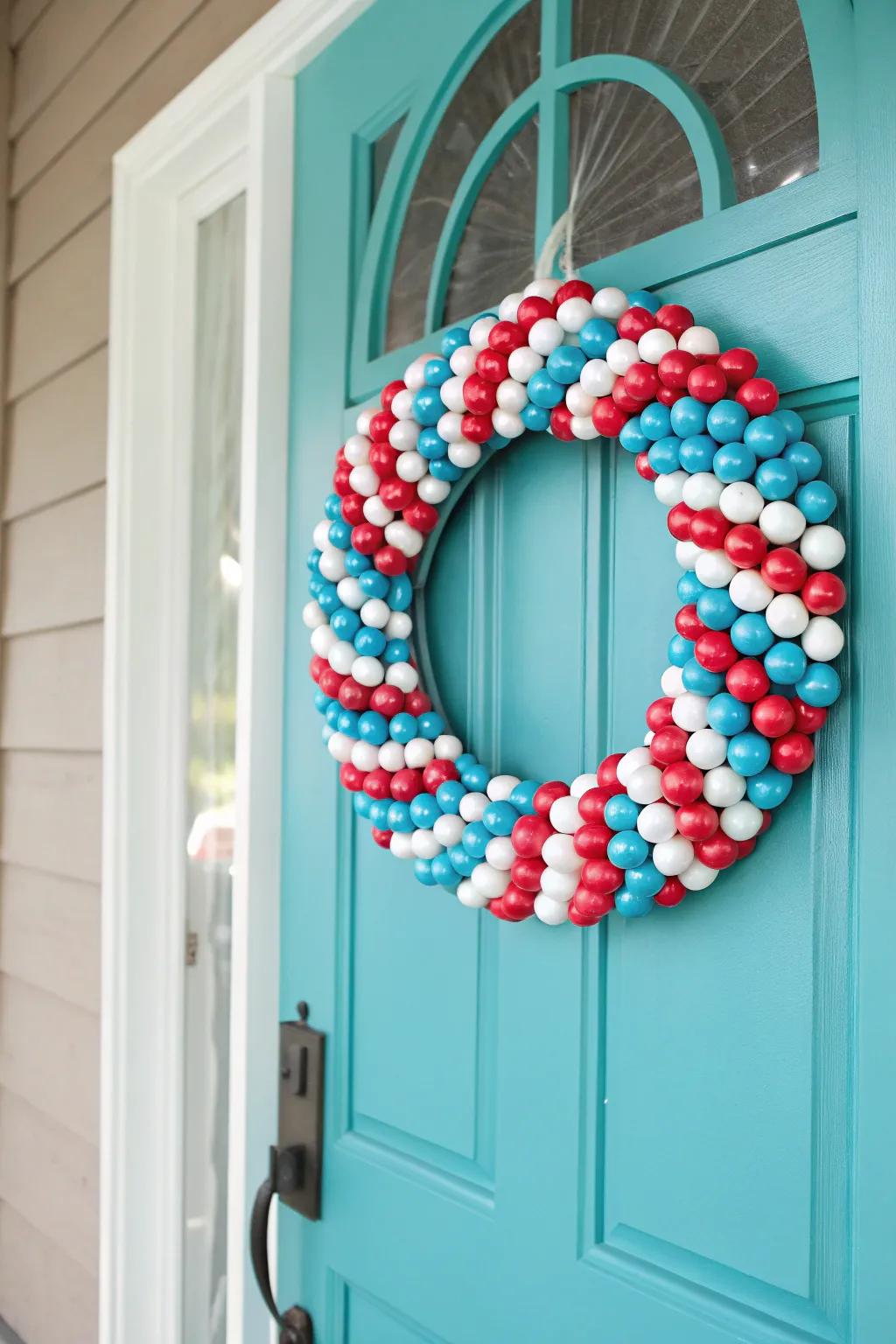 A sweet wreath made entirely of candy.