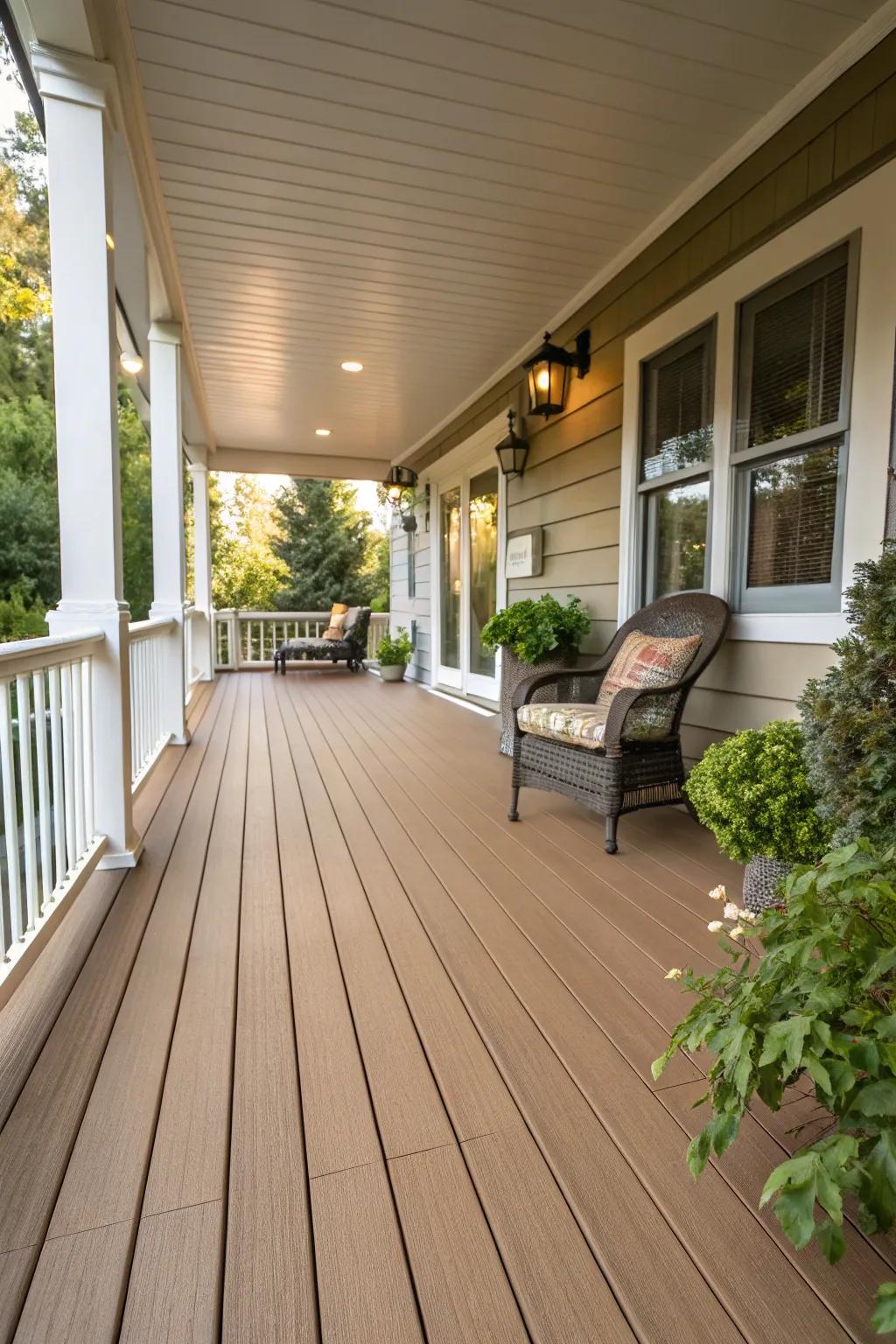 Synthetic lumber assemblies deliver a sustainable and minimal-care flooring solution.